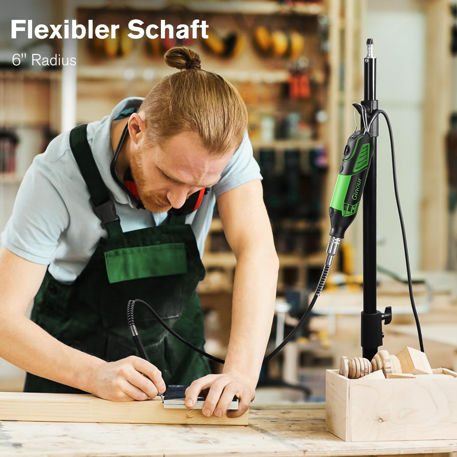 Ginour Multifunktionswerkzeug 200W Rotationswerkzeug Drehwerkzeug mit 135 Zubehör 6 Variable Drehzahl 8000-35000RPM für Bohren, Schneiden, Schärfen und Heimwerker