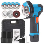 Mini Winkelschleifer Akku, Professional Winkelschleifer mit 2 x Batterien 4500mAh, 19500 rpm, Mini Akku Flex mit 7 Trennscheiben 75MM zum Schneiden, Polieren, Schärfen