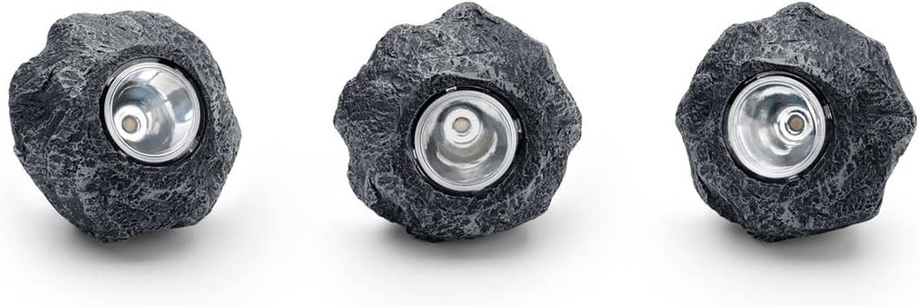 Pontec 87585 PondoStar LED Rocklight Set 3 - schwarzes, attraktives Felsleuchten-Set in zeitloser Schieferoptik / Unterwasserbeleuchtung