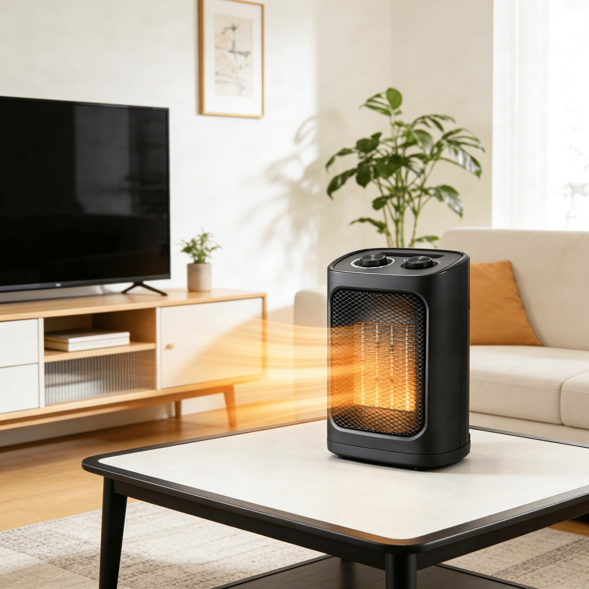 COWSAR Mini Heizlüfter Energiesparend, 1800W Elektroheizung 3 Heizstufen ✓ Überhitzungs & Kippschutz ✓ Keramik Heizlüfter für Badezimmer, Schlafzimmer, Büro