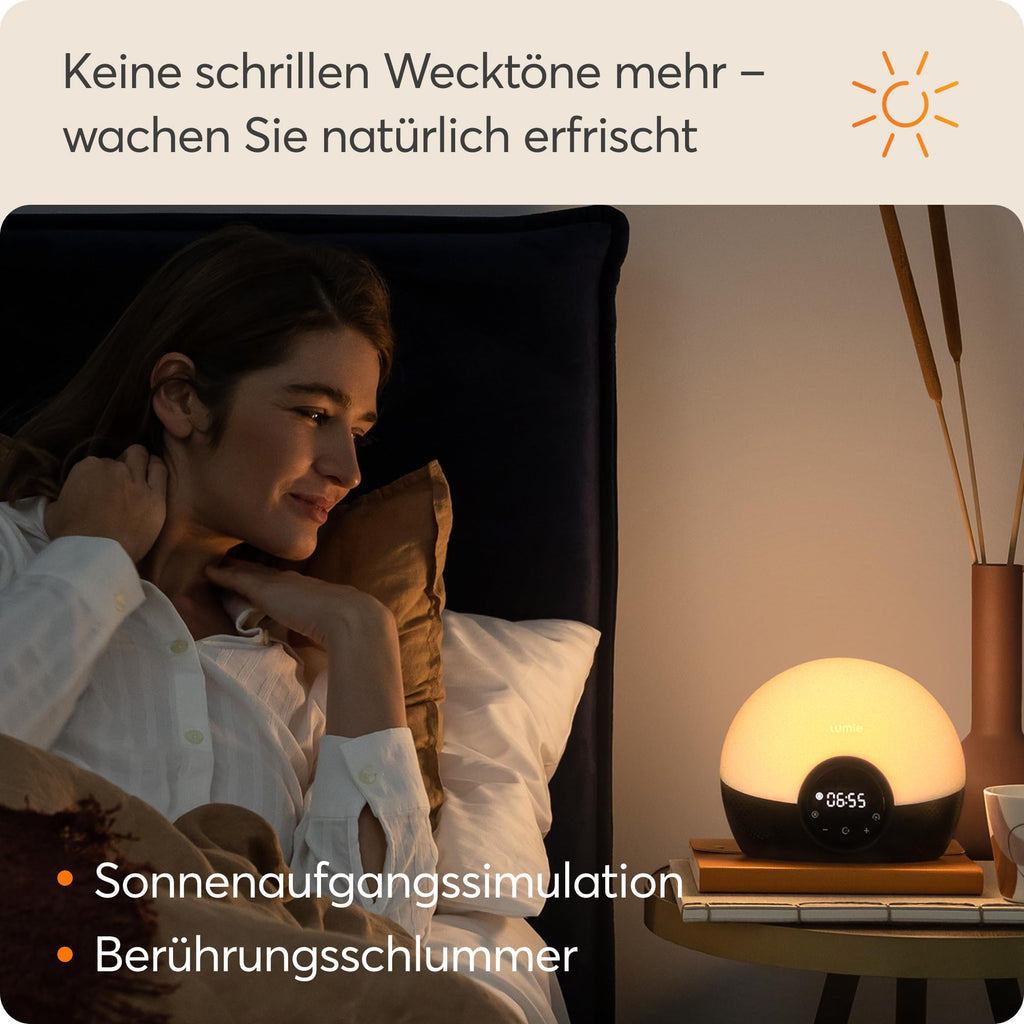 Lumie Bodyclock Glow 150 - Lichtwecker mit 10 Klängen und Einschlafsonnenuntergang