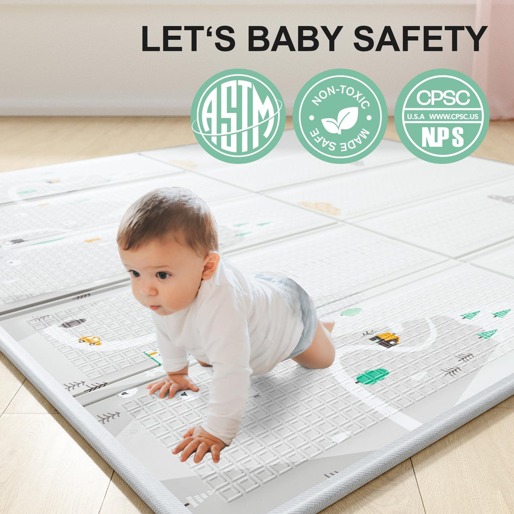 Cafolatt Baby Laufgitter mit Matte 150x150 cm, Laufstall Baby mit Matratze, Sicher und Geräumig für die Wohnung, Rutschfeste Basis, Atmungsaktives Netzdesign (150X150X64 cm)