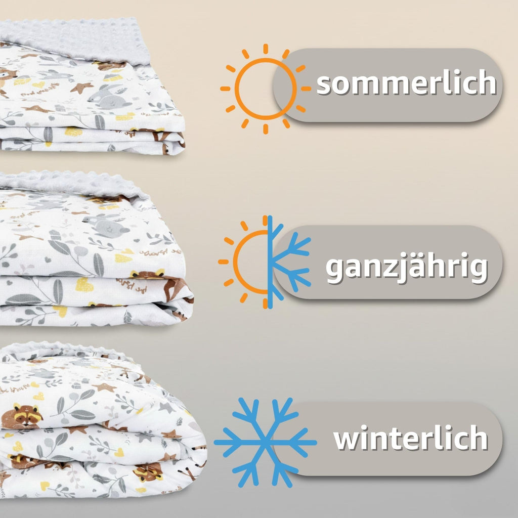 Einschlagdecke Babyschale Baby Decke 90x90 cm - Fußsack Blanket für Kinderwagen und Autositz Ganzjahres für Neugeborenen und Kleinkinder Einschlagsdecken für 3 und 5 Punkt Gurt Minky Oeko-Tex