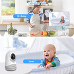 HelloBaby Monitor mit Kamera und Audio, 5-Zoll-Großbildschirm mit 3500-mAh-Akku, Ferngesteuerte Pan-Tilt-Zoom-Kamera, Zwei-Wege-Gespräch, ECO-Modus, automatische Nachtsicht, Reichweite bis zu 293 m
