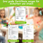 MAMIZO Kindertisch Packung mit 6 Stühlen, Kindertischgruppe Höhenverstellbar, Kinder Tisch Stuhl Set für Kindergarten und Kinderzimmer, Plastik Kindermöbel, Sitzgruppe Jungen Mädchen ab 2 Jahre, Grau