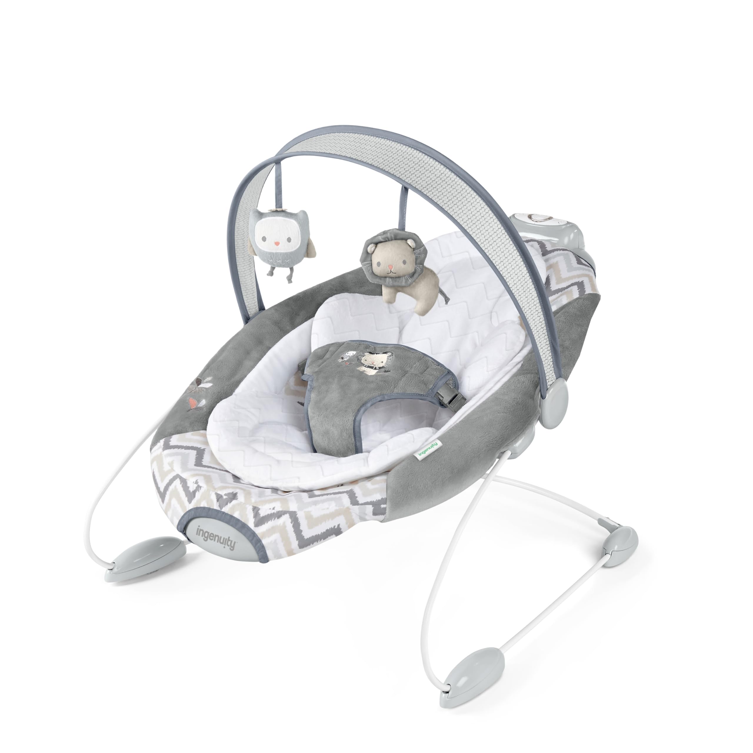 Ingenuity, automatische Babywippe Babyschaukel, Braden mit 2 Schaukelgeschwindigkeiten, mehr als 12 Melodien, abnehmbarem Spielzeugbügel, maschinenwaschbarem Sitzkissen und mehr