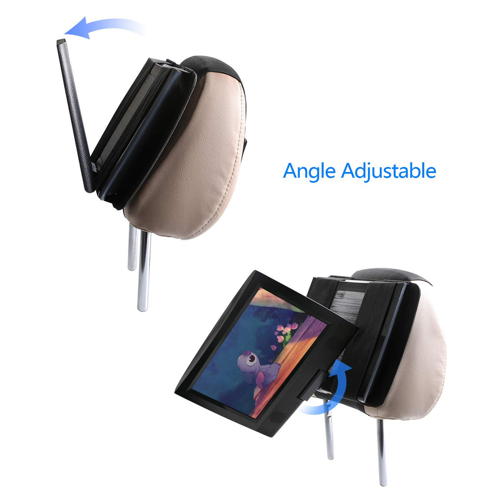 Auto Kopfstütze Halterung für 7-11 Zoll Drehgelenk & Flip Tragbarer DVD Player/Fit für alle Swivel und Flip-Typ tragbare DVD-Player unter 12 Zoll - Schwarz