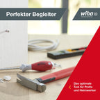 Wiha Elektriker Hammer 300g (42071), Werkzeug für Elektriker für elektrische Arbeiten, flacher Boden des Hammerstiels zum Platzieren von Kabeln und Dübeln
