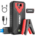 CARHEV Starthilfe Powerbank für pkw, 3000A Spitzenstrom Auto Starthilfe Powerbank mit LCD Display für bis zu 8L Benzin und 8L Dieselmotor, 12V Jump Starter mit USB Schnellladung und LED Taschenlampe