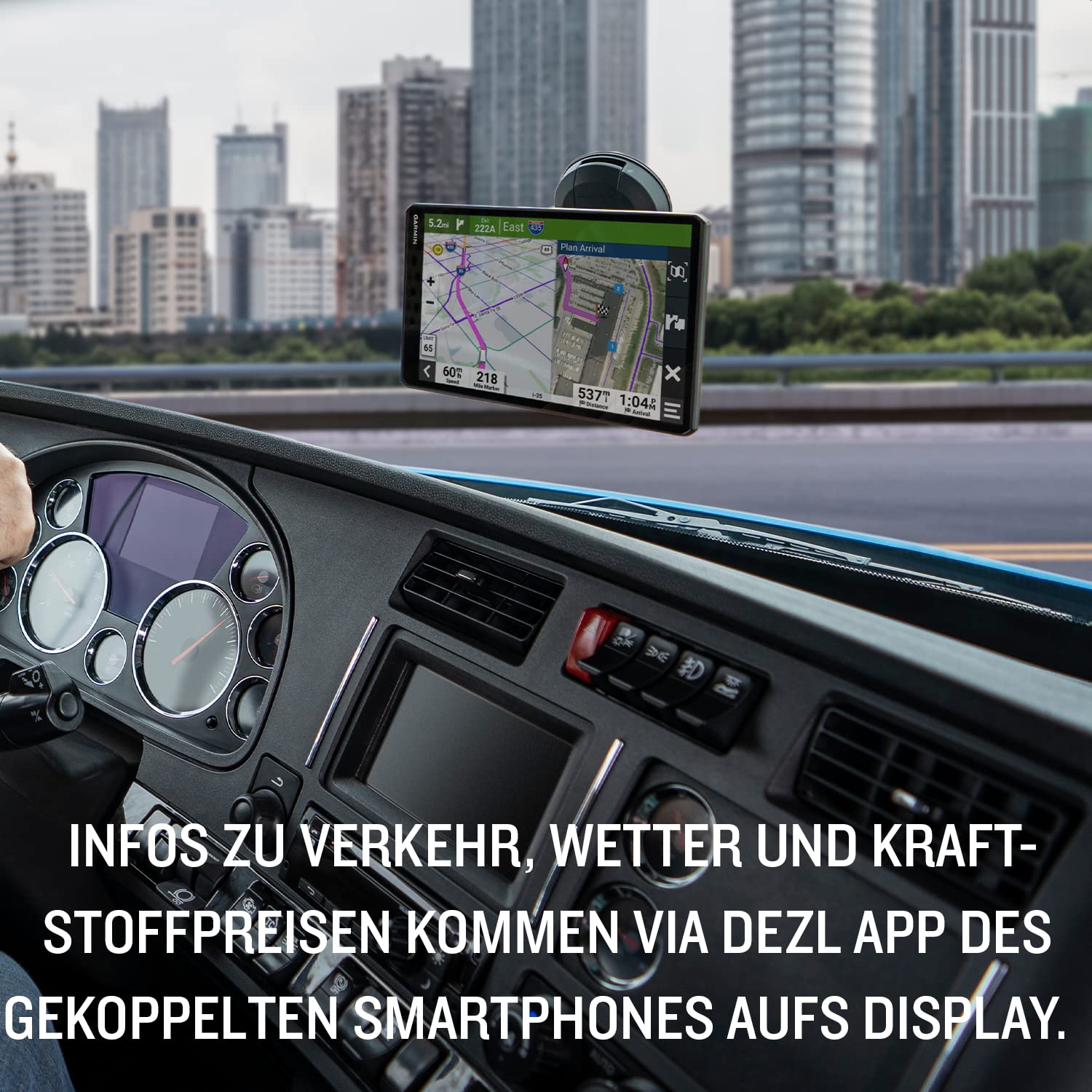 Garmin dēzlCam LGV 710 – LKW-Navi mit integrierter Dashcam, Kollisionswarner & Spurhalteassistenz. 7“ Farbdisplay, vorinstallierte EU Karten, fahrzeugspezifisches Routing & Satellitenbilder.