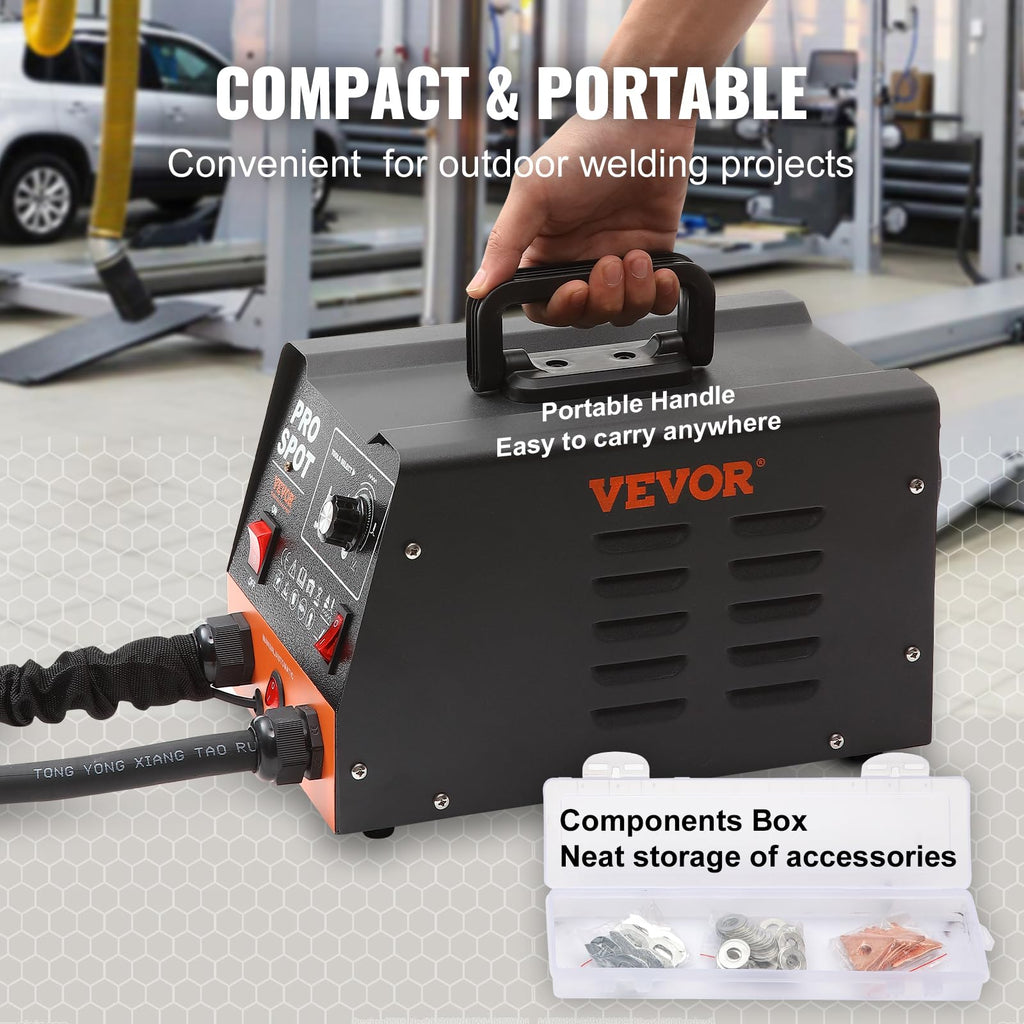 VEVOR Spot Welding Machine Dent Spotter 3kW Bolt Welding Machine Dent 6-in-1 Welding Machine with Overheating Protection System Body Spotter 1.2 mm Welding Thickness for Carbon Steel Stainless Steel