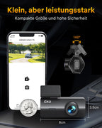 GKU 4K Dashcam Auto,dashcam Auto vorne, Auto Kamera mit integriertem WLAN,170° Weitwinkel,Nachtsicht,WDR,24H Parküberwachung,Loop-Aufnahme,G-Sensor,Dash cam Vorne inklusive 64GB SD Karte