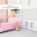 Bettkantenschutz für Kinderbetten 70 cm - Schutz für Bettrahmen Baby Bett rausfallschutz für boxspringbett bettgitter mit Bezug Kantenschutz Kinder Babybett Rosa