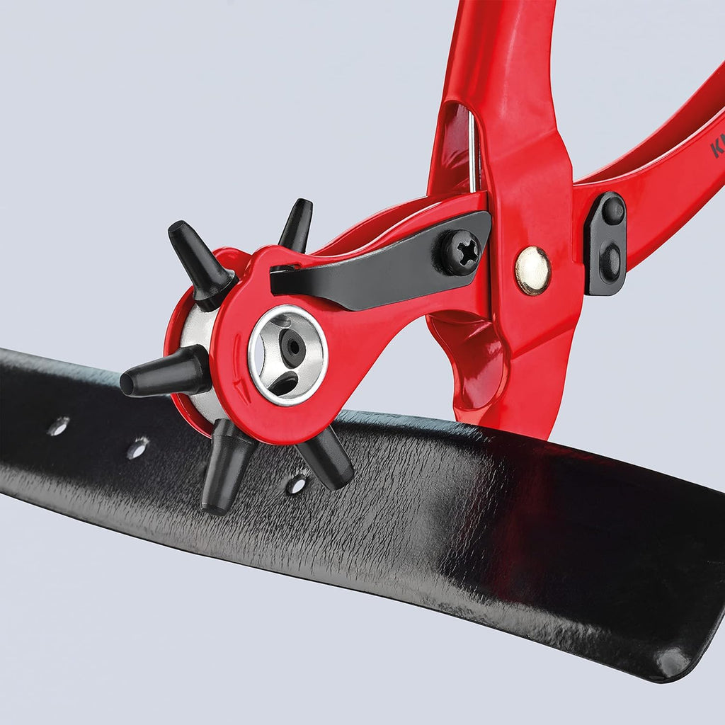 KNIPEX Revolverlochzange auf SB-Karte rot pulverbeschichtet 220 mm, 90 70 220 SB