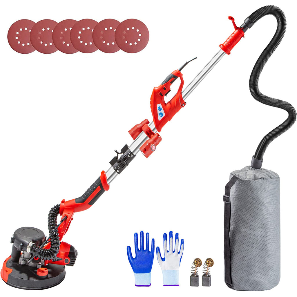 Mophorn Exzenterschleifer 225 mm, Schleifmaschine Werkzeug 850W, Schleifmaschine mit LED-Leuchtband, Vakuumbeutel, Handschuhe, Schutzbrille