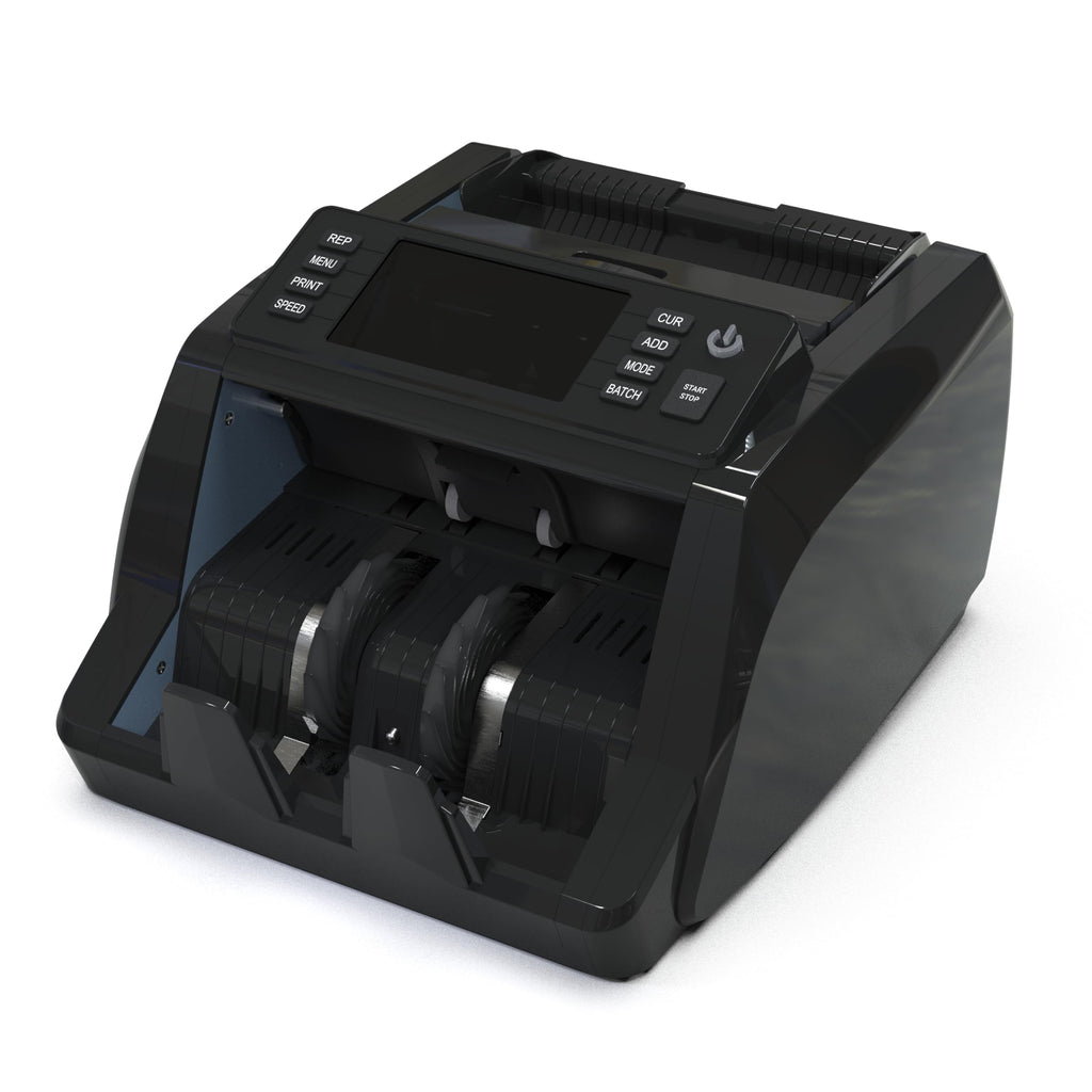Detectalia V20 Banknotenzähler mit UV/MG/IR/MT/CIS Erkennung, 4,5” Touchscreen + Externes Display, Seriennummern-Lesung, Multiwährungs-Mischzählung (EUR/GBP/CHF/USD/SEK/PLN/TRY/DKK), 1200 Scheine/Min