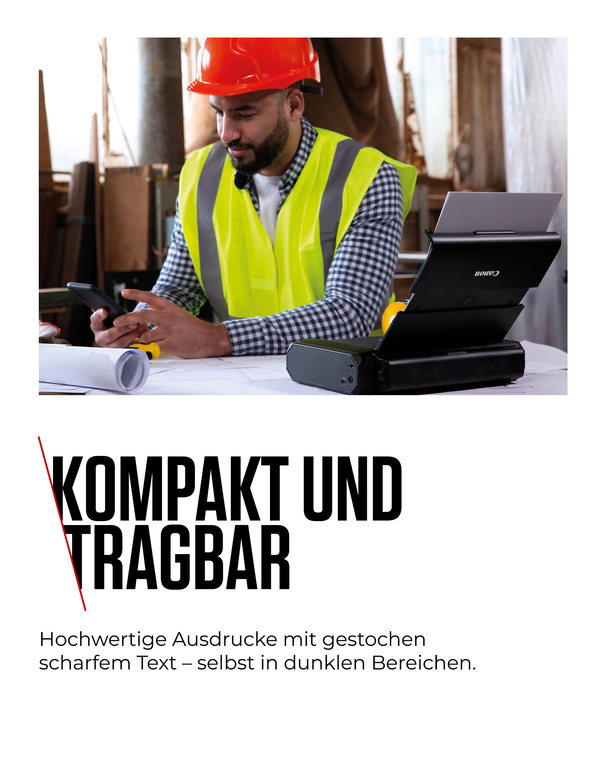 Canon MAXIFY BX110 Mobiler Drucker – WLAN-Drucker mit wiederaufladbarem Akku, druckt bis A4 | Perfekt für Home-Office & unterwegs! Drucke kabellos von Laptop, PC, Smartphone Print App