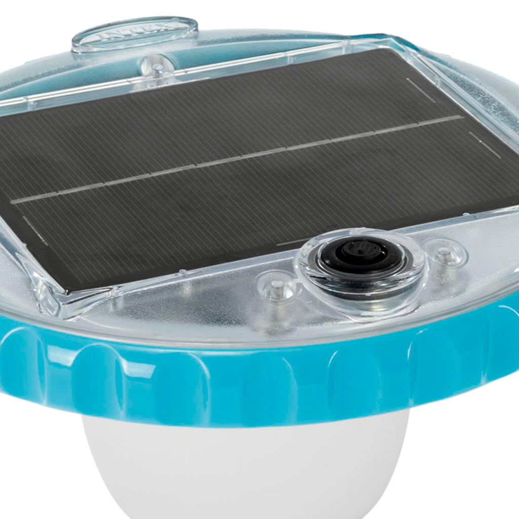 Intex Solar Powered LED Floating Poolleuchte - Solarbetriebene Blitzboje - 2 Beleuchtungsmodi, 28695, Weiß