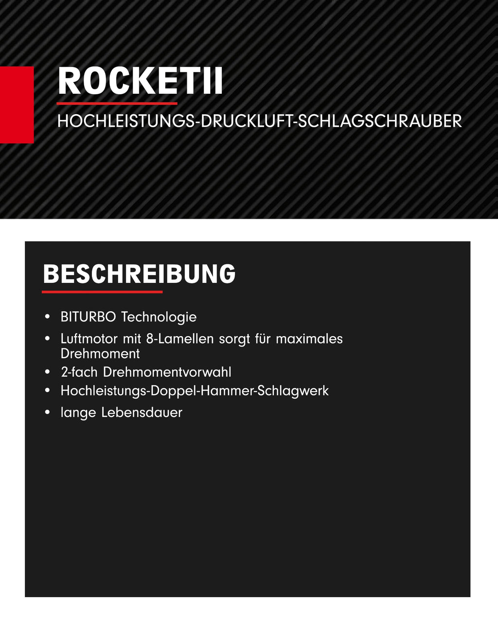 KS Tools Schlagschrauber Druckluft ROCKET II 1/2" 512.0002 2300Nm I Druckluft Schlagschrauber mit 8-Lamellen Luftmotor & Hochleistungs-Doppel-Hammer-Schlagwerk