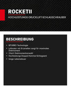 KS Tools Schlagschrauber Druckluft ROCKET II 1/2" 512.0002 2300Nm I Druckluft Schlagschrauber mit 8-Lamellen Luftmotor & Hochleistungs-Doppel-Hammer-Schlagwerk