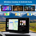 7 Zoll Wireless Carplay Display, Tragbarer Auto Display mit Carplay & Android Auto, Auto Bildschirm mit GPS Navigation, Siri/G00gle Assistant, Mirror Link, Bluetooth, FM für alle Vehicles