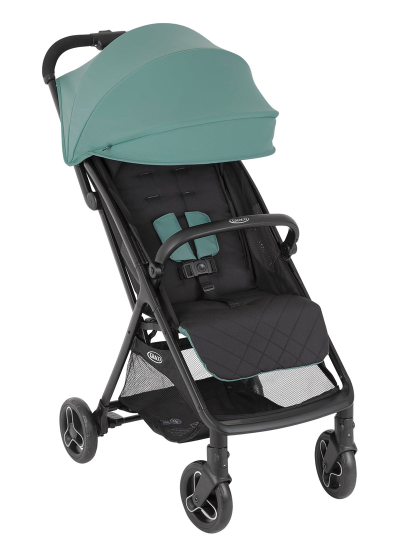 Graco Myavo™ Reisebuggy, ab Geburt bis ca. 4 Jahre (bis 22 kg), leicht, schnell zusammenklappbar, zusammengeklappt freistehend, großer Staukorb, inkl. Regenverdeck, Mint