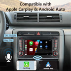 LXKLSZ Autoradio kompatibel mit drahtlos Carplay/Android Auto für Audi A4 S4 RS4 2002-2008 SEAT EXEO mit IPS Touchscreen/Bluetooth/Mirror Link/FM/AM/USB