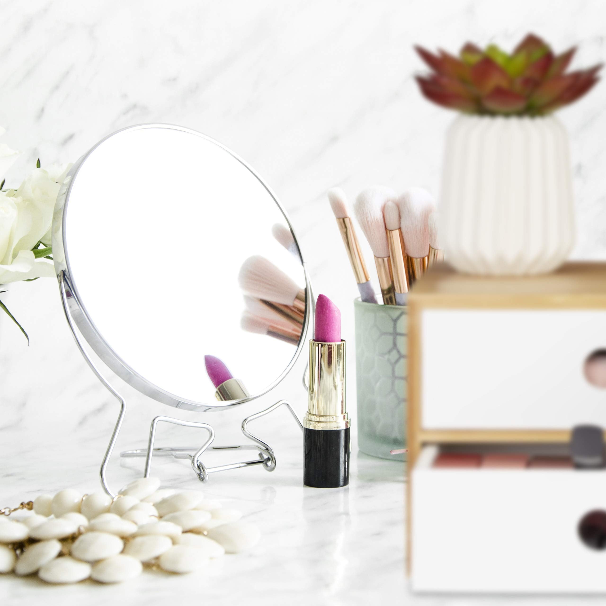 Relaxdays Schreibtisch Organizer, 2 Schubfächer, Bambus & MDF, Aufbewahrungsbox Büro, HxBxT: 14 x 25 x 20 cm, weiß