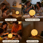 EXTSUD Mond Lampe 16 Farben 3D Mondlampe Nachtlampe mit mit Fernbedienung&Touchschalter Dimmbar USB Wiederaufladbare Schlafzimmer Dekorative Lichter Geschenke für Erwachsen Mädchen Jungen