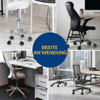 COSYLAND Bürostuhl Rollen 11mm x 22 mm - 5er Set Rollen für Bürostühle - Super Leise und Weiche für Hartböden, Parkett, Teppich, Laminat, Keine Bodenschutzmatte Nötig, Grau Doppelräder