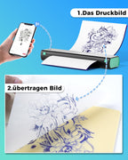 Phomemo M08F Tattoo Drucker Tattoo Stencil Drucker Transfer Maschine Professionelle Thermodrucker Kopierer Kompatibel mit Smartphone und PC mit 10pcs Transferpapier