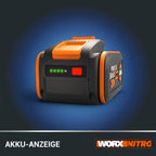 WORX WA3644 Original PowerShare Pro Akku 20V - 4,0 Ah Li-Ion, wiederaufladbar - mehr Sicherheit & längere Laufzeit - mit LED-Anzeige - Innovative Heatshield-Technologie - passend für alle WORX Geräte