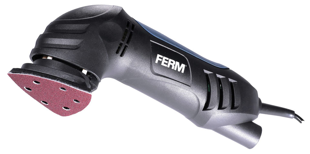 FERM Deltaschleifmaschine 280W - Mit 6-teiligen Schleifpapierset (P80) und Staubabsaugungsadapter