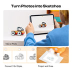 Caydo T3 KI-Zeichenprojektor für Kinder, Zeichenlern-Projektor mit 700+ Aktivitäten, Native 720P HD Bluetooth-Projektor, Kreativ-Lernspielzeug Jungen & Mädchen ab 5+