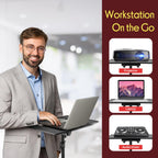 Pyle Laptop Ständer höhenverstellbar – Laptopständer & Projektorständer für Bühne, Büro & Studio, klappbar, robust, 70–120 cm Höhe, für Notebook, Beamer, DJ & Präsentationen