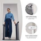 Kinderkraft Lock&GO Treppenschutzgitter Ohne Bohren, Türschutzgitter, Kinderschutzgitter, von 75 bis 103 cm, 90 Grad öffnen, doppelte Verriegelung, Schwarz