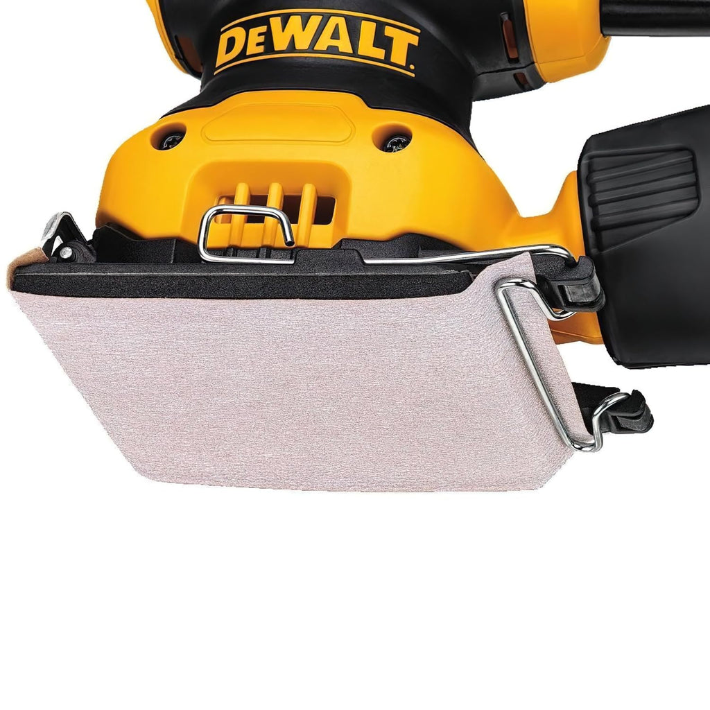 DEWALT Vibratiosnschleifer/Schwingschleifer (230 Watt, Schwingkreis-ø 1.6 mm, Schleifplatte 108 x 115 mm, Klettfix, AirLock kompatibel, inkl. Staubfangsack & Absaugadapter) DWE6411-QS