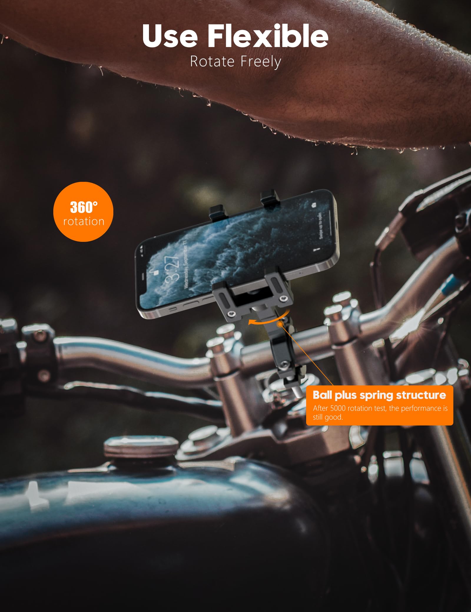 Tiakia Fahrrad Handyhalterung Aluminiumlegierung Motorrad Scooter Fahrrad Universal Handy Halterung Schnellspanner Outdoor Lenker Handy Halter Mit 360° Drehbarer Für 4,5-7,0 Zoll Smartphone
