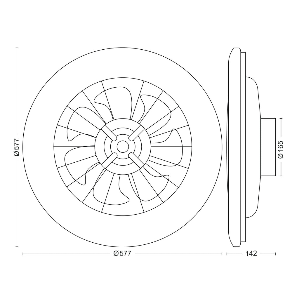 PHILIPS Deckenventilator und LED Deckenleuchte Amigo, 25W+60W, Durchmesser 58cm, rund, inkl. Fernbedienung, Weiß