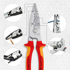KNIPEX Multifunktions-Elektrikerzange metrisches Modell verchromt isoliert mit Mehrkomponenten-Hüllen, VDE-geprüft 200 mm, 13 76 200 ME