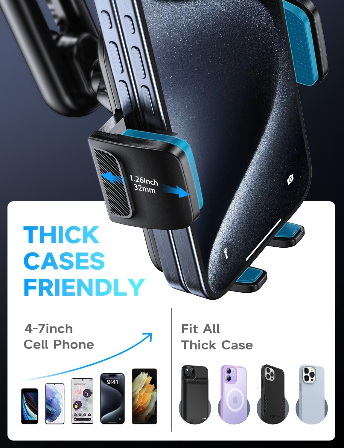 Handyhalterung Auto Handy Halterung Autohalterung: Universale Lüftung Handyhalter, EIN-Knopf-Release & 360 Grad Vent KFZ Halterung für iPhone 16/15/14/13/12 Pro Max Plus, Samsung, Huawei, Xiaomi, usw
