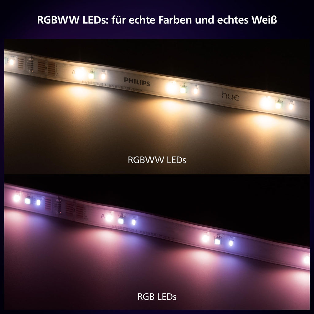 Philips Hue Indoor 3m Smart LED Solo Lightstrip Basis-Set, 1er-Pack, indirekte Beleuchtung mit der Hue App steuerbar, LED Streifen funktioniert mit Alexa, Google Assistant und Apple HomeKit