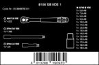 Wera 05004970001 8100 SB VDE 1 Zyklop Knarrensatz, Isoliert, Umschalthebel, 17-teilig, 3/8 Zoll