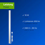 REV Unterbauleuchte Küche LED - Aluminium Schrankbeleuchtung 90cm, 10W, 850 Lumen, 3000K, Küchenbeleuchtung flach mit Sensor, einfache Montage, silber