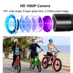 VSYSTO 1080P Tragbare Helmkamera 150° Weitwinkelobjektiv für Motorradhelm 6-lagige Glaslinse Metall Wasserdicht WiFi Nachtsicht DVR Bewegungsrecorder Schleifenaufzeichnung