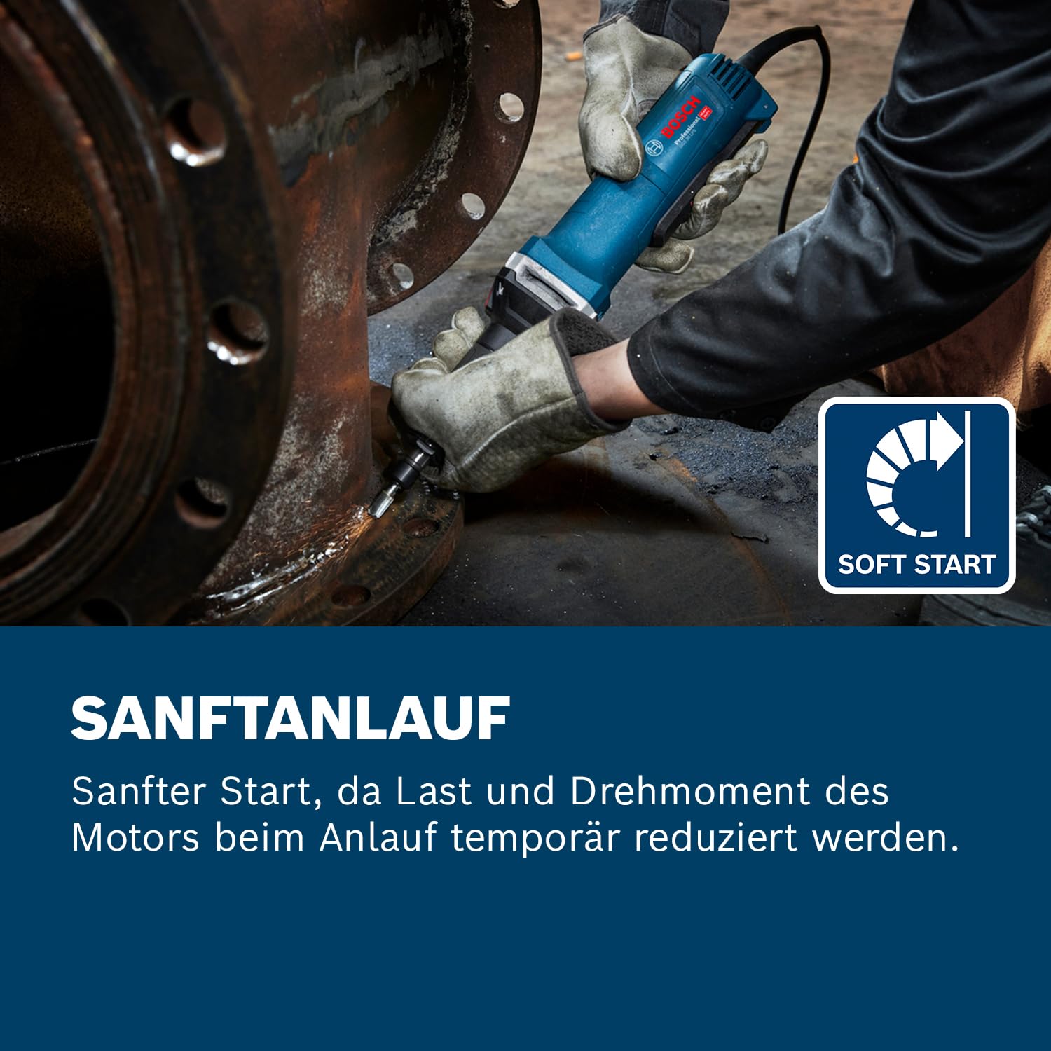 Bosch Professional Geradschleifer GGS 30 LPS (750 W, mit PROtection-Schalter, KickBack Control, inkl. 1x Spannschlüssel, Spannzange 6 mm mit Mutter)