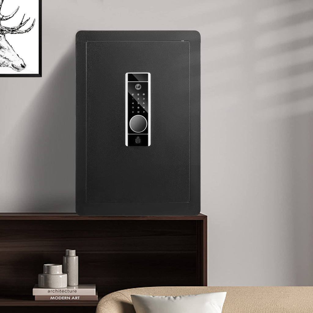 VEVOR Safe Tresor 2,2 Kubikfuß, Möbeltresor mit Feuerfester Geldtasche, Passwort & Schlüssel & Fingerabdruck Herausnehmbares Regal, Innenschrank, Wandtresor für Bargeld, Schmuck, Dokumente, Wertsache