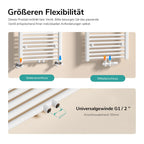 EMKE Badheizkörper Gerade 1800x600 mm - Handtuchheizkörper mit Mittelanschluss, Effizienter Handtuchwärmer Handtuchtrockner Heizkörper für Bad, Weiß, 860W