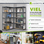 Juskys 8er-Set Lagerregal Basic 8X 180x90x40cm (HxBxT) - 7000 kg - 40 Böden - Schwerlastregal Steckregal Metall Kellerregal Regalsystem Regal - Grau