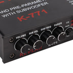 Auto-Equalizer mit 7-Band-Grafik-Equalizer 7-Band-Vorverstärker-Digital-Equalizer Auto-Audio-EQ Auto-Audio-Grafik-Equalizer Universeller Tiefpass 7-Band Variable Gain-Anpassung High-Level-Eingangs-EQ